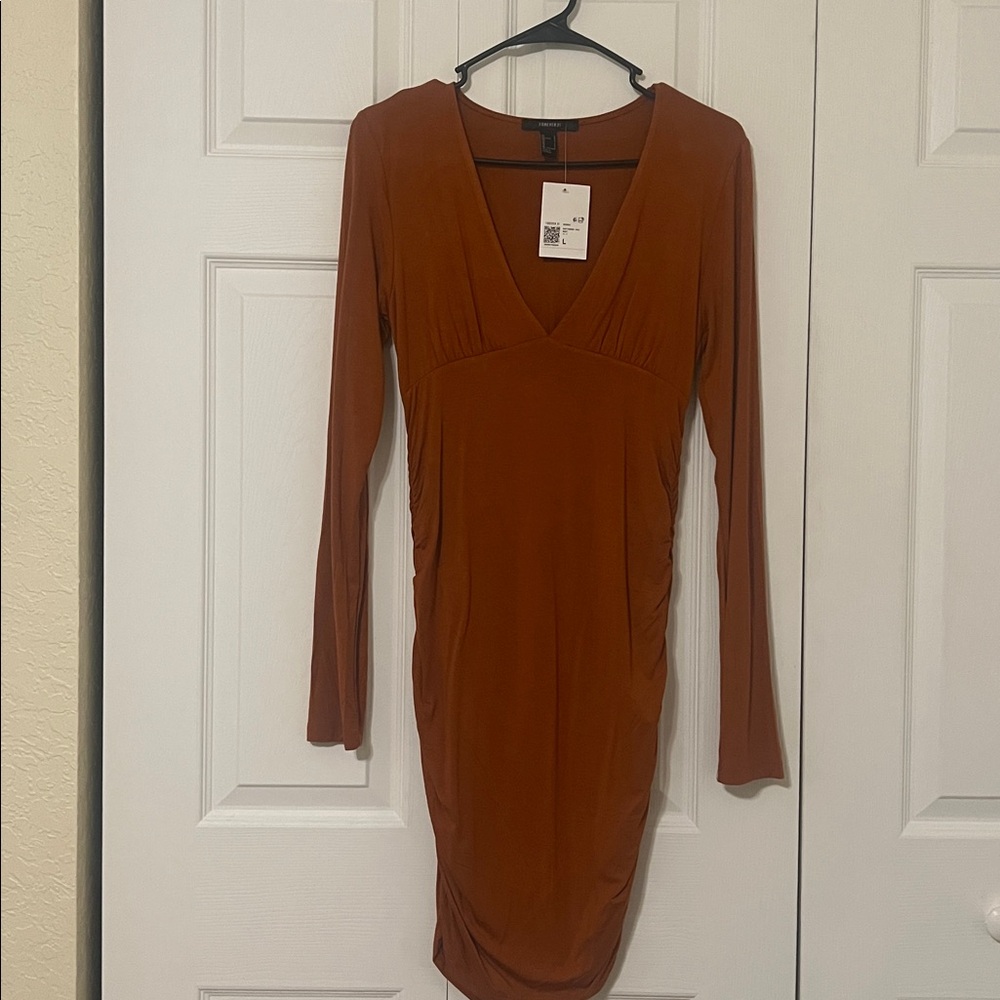 Forever 21 Rust V-Neck Top